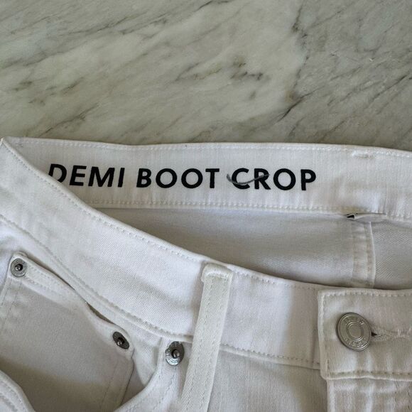 J. Crew 9" demi-boot crop jean in white wash raw hem size 31 - Picture 6 of 13
